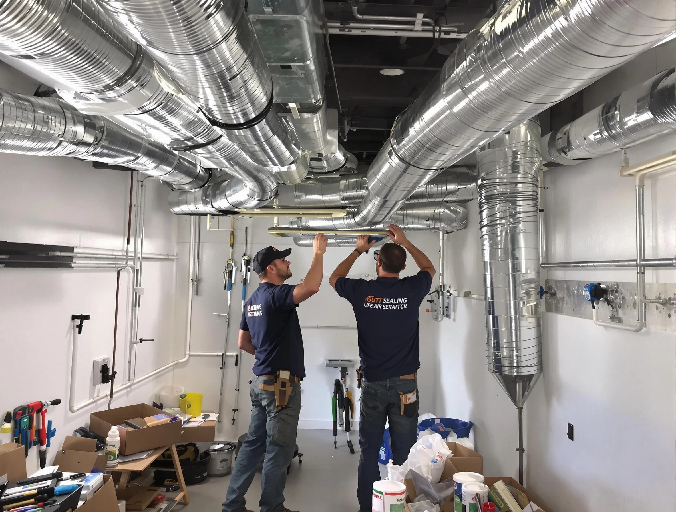 Genesee Air Duct Cleaning technician applying professional duct sealing solutions in Genesee