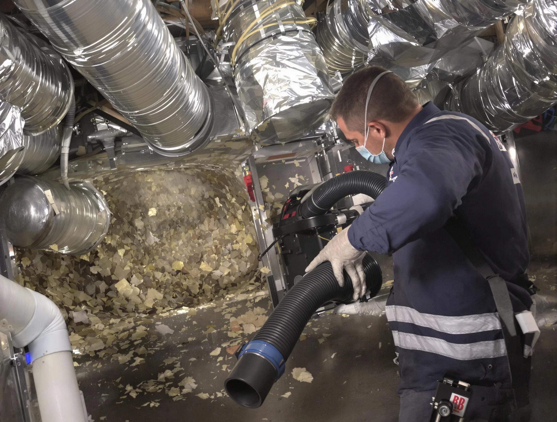 Genesee Air Duct Cleaning specialist operating negative pressure cleaning equipment for thorough duct maintenance in Genesee