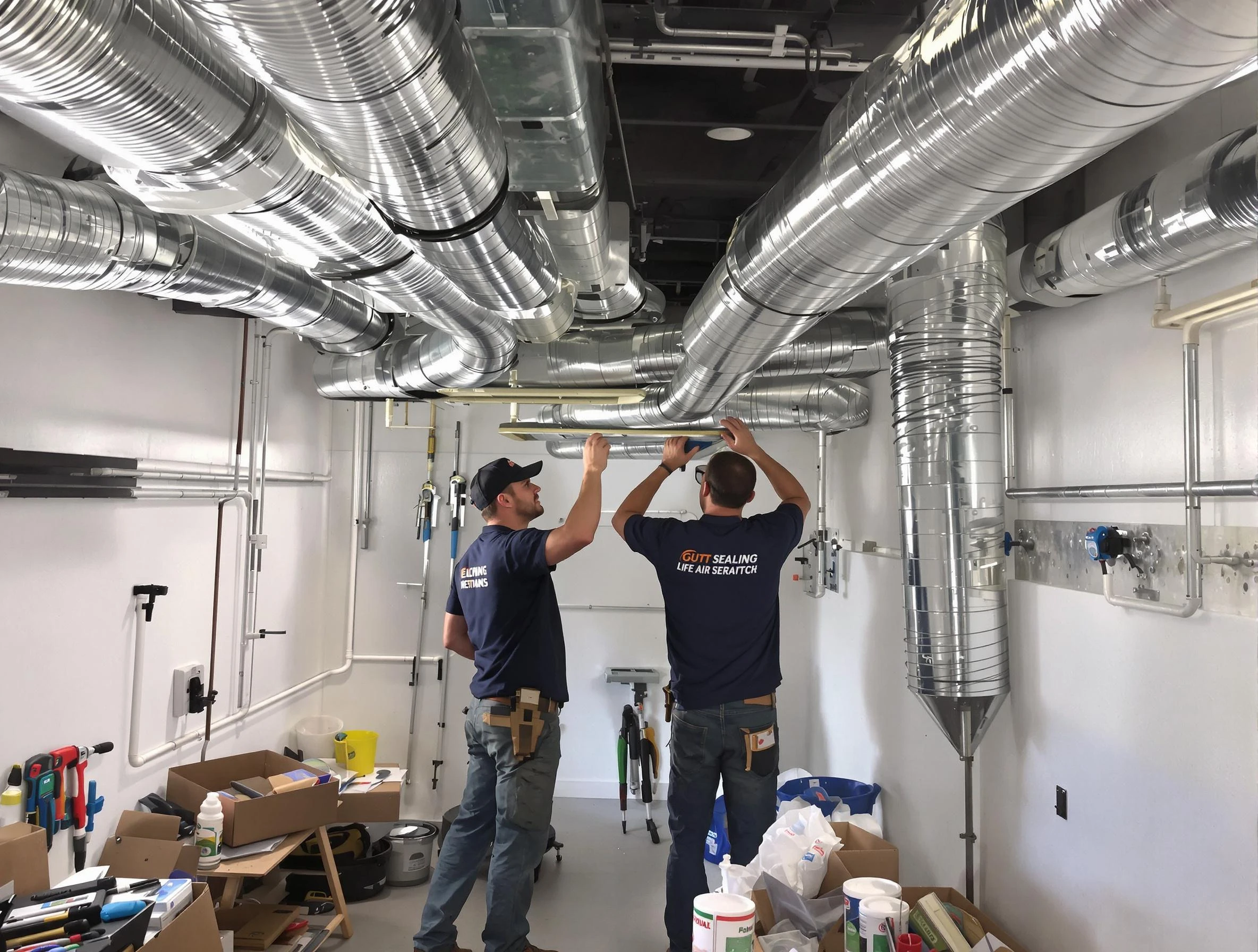 Genesee Air Duct Cleaning technician applying professional duct sealing solutions in Genesee